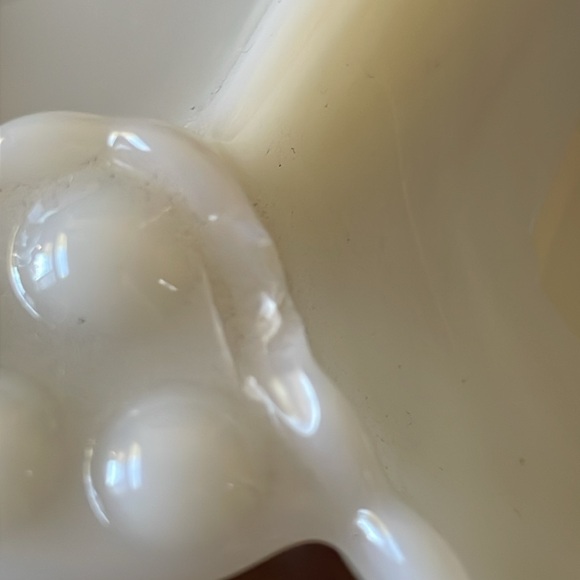 VTG Anchor Hocking Hobnail Creamy Opaque Milk Glass divided Relish Nut Dish - Picture 5 of 7